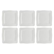 Set of 6 Florentina Square Plates - White, 26.5 cm