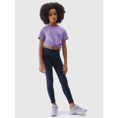 2. Girls' elastic cotton leggings 4F Junior