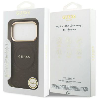 8. Guess Peony Hot Stamp MagSafe Case for iPhone 17 Pro - Brown