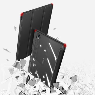 7. Dux Ducis Toby Armored Flip Smart Case for Oppo Pad with Stylus Holder Black