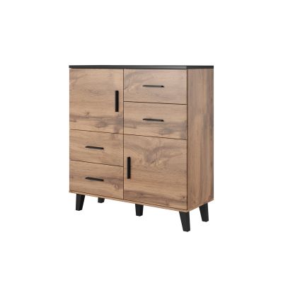 Chest of drawers LOTTA 110 2D4S wotan + matt black