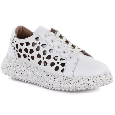 Women's leather platform shoes white Artiker 56C1167