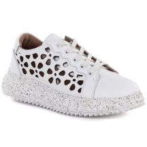 Women's leather platform shoes white Artiker 56C1167