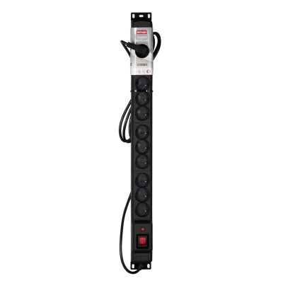 4. Activejet COMBO surge protector/12 gn/3 m/cz (12 x UTE; 10 A (2500 W); 3 m; black)