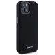 4. DKNY Liquid Silicone Small Metal Logo MagSafe Case for iPhone 14/15/13 - Black