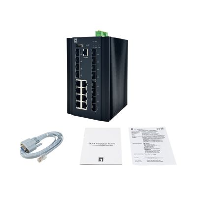 4. LevelOne Industrial L2+ Managed Switch 20-Port/IP40+DIN 2.5 Gb/s