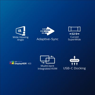 9. Philips P Line Curved LCD Monitor SuperWide 32:9 499P9H/00