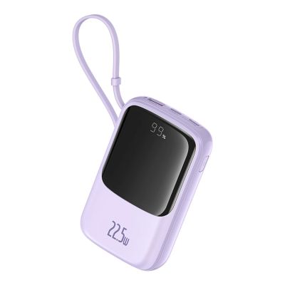 4. Baseus Qpow Pro+ 10000mAh 22.5W Power Bank with Built-in USB-C Cable and Display - Purple