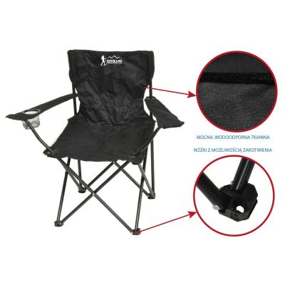 FOLDING CAMPING CHAIR 50X50X80CM BLACK