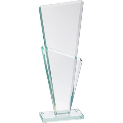 Glass trophy with a broken base