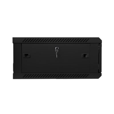 4. Lanberg WF01-6604-10B single-section cabinet (4U; 280mm / 600mm / 600 mm; wall-mounted; Glass; 19''; black)