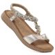Women's gold sandals with elastic bands S.Barski KV61-6051