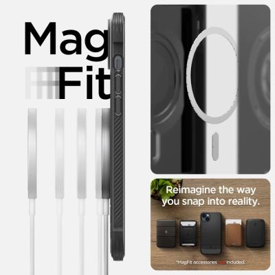 6. Spigen Rugged Armor Mag Case with MagSafe for iPhone 14 - Matte Black