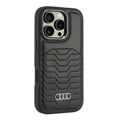 2. Audi Synthetic Leather MagSafe iPhone 16 Pro 6.3" black/black hardcase AU-TPUPCMIP16P-GT/D3-BK