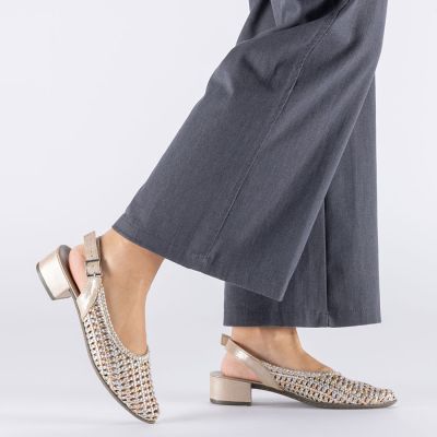 8. Women's metallic beige sandals Rieker 47078-90