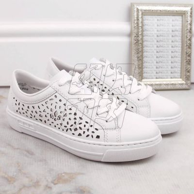 5. Rieker W RKR641 white comfortable leather shoes