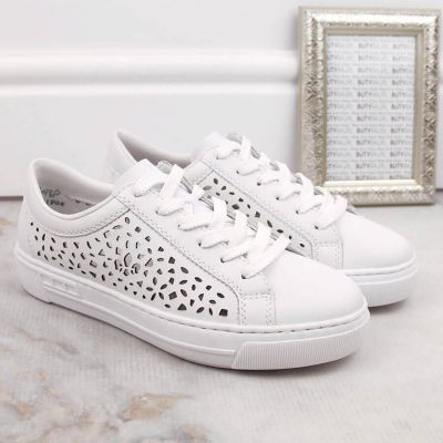 5. Rieker W RKR641 leather comfort shoes white