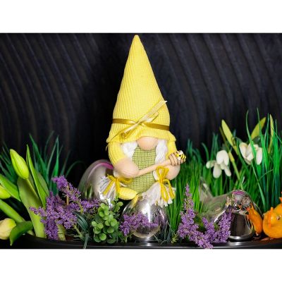 5. gnome 20cm yellow with honey spoon spring decoration
