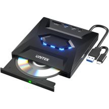 T1037A01 EXTERNAL CD/DVD RECORDER WITH USB HUB AND SD CARD READER UNITEK