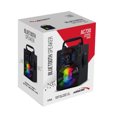 3. Audiocore portable Bluetooth speaker, FM radio, SD/MMC card slot, AUX, USB, remote control, AC730