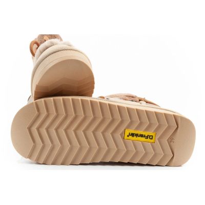 18. D.Franklin women's winter snow boots, fashionable fur lining, brown beige high