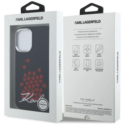 8. Karl Lagerfeld Silicone Heart Sign Logo MagSafe Case for iPhone 16 - Black