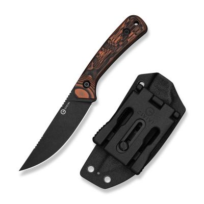 Civivi Carveth Fixed Knife, AEB-L, Orange & Black G10