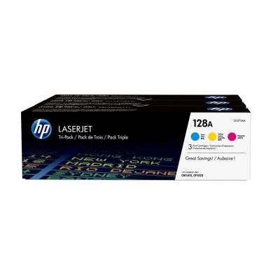 63. HP 128A 3-Pack Original LaserJet Toner Cartridges: Cyan/Magenta/Yellow