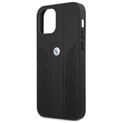 6. BMW Leather Curve Perforate Case for iPhone 12 mini - Black