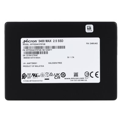 Micron 5400 MAX 3.84TB SATA 2.5" SSD MTFDDAK3T8TGB-1BC1ZABYYR (DWPD 3.4)