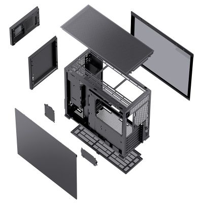 40. Jonsbo D41 Screen ATX Case, Tempered Glass - Black