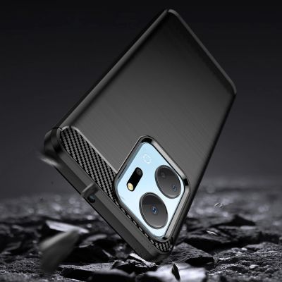 3. Carbon Case case for Honor Play 40 Plus / Honor X7a flexible silicone carbon cover black