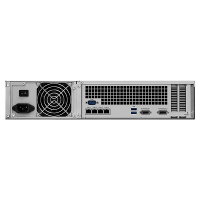 4. NAS Synology RS3618xs; 2U RACK; 12x (3.5" SATA HDD/2.5" SATA HDD); Intel Xeon D-1521; 8 GB DDR4 ECC UDIMM (max. 64 GB), 4x 1GbE RJ-45