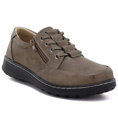 5. Comfortable khaki women’s slip-on shoes with zip Potocki TO90407
