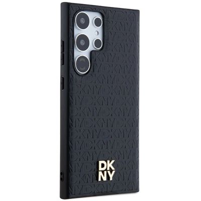 4. DKNY Leather Pattern Metal Logo MagSafe case for Samsung Galaxy S24 Ultra - black