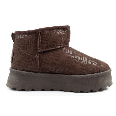 4. Lee Cooper women's winter snow boots, fashionable fur-lined ankle boots, dark brown