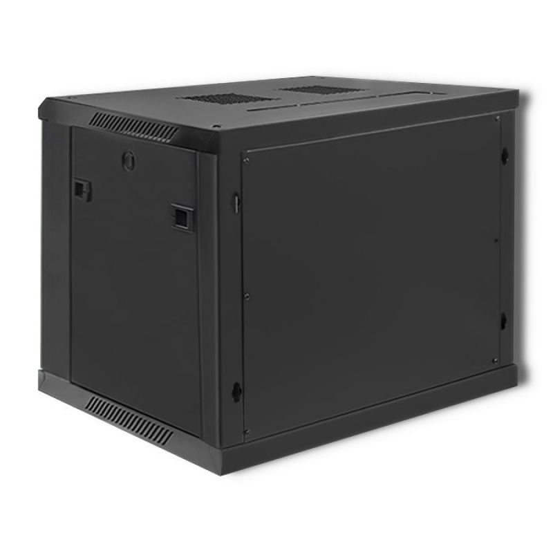 3. 19" 9U 600 x 500 x 600 black wall-mounted rack cabinet