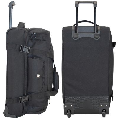 4. PREMIUM TROLLEY TRAVEL BAG T5607-0 BLACK SEMI LINE