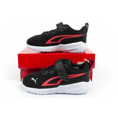 10. Puma Kids' All-Day Sports Sneakers with Hook-and-Loop Fastener, Black and Comfortable