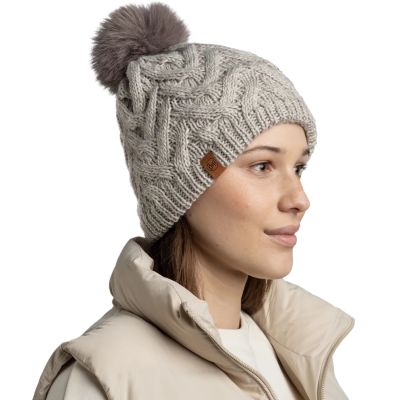 2. Buff Knitted Fleece Caryn Beanie 13674301410 Grey One size