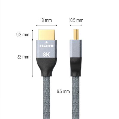 17. Wozinsky HDMI 2.1 Cable 8K 60 Hz 48 Gbps / 4K 120 Hz / 2K 144 Hz 5 m Silver (WHDMI-50)
