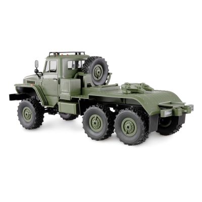 6. Amewi Ural B36 6WD Military Truck with Lowbed Trailer 1:16 RTR Green