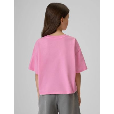 2. Girls' boxy T-shirt with print 4F 4FJRAW26TTSHF4239-56S