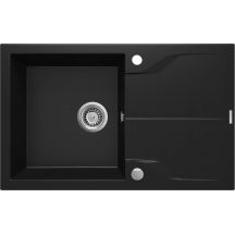 Single-bowl granite sink with drainer