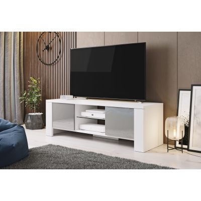 2. TV cabinet WEST 42/130/42 white/grey gloss