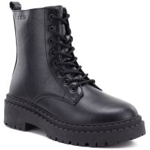 Women's black platform combat boots Big Star UU274816