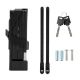2. Rockbros 32140003001 foldable bicycle lock with key and handle, 88cm - black