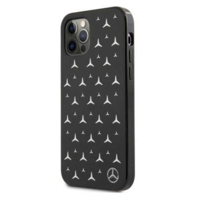 2. Mercedes Silver Stars Pattern Case for iPhone 12 / iPhone 12 Pro - Black