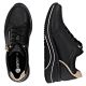 5. Women's leather wedge sneakers black Remonte Rieker D0T03-03