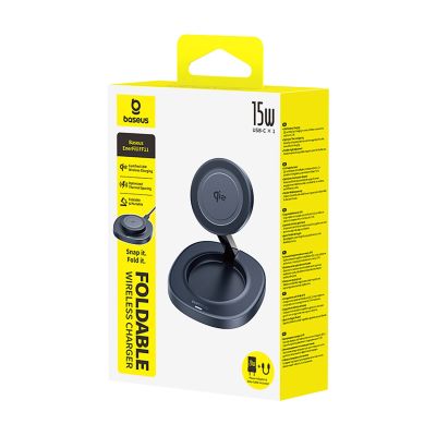 4. Baseus EnerFill FF11 15W Foldable Inductive Charger with 20W Wall Charger and 1m USB-C Cable - Black